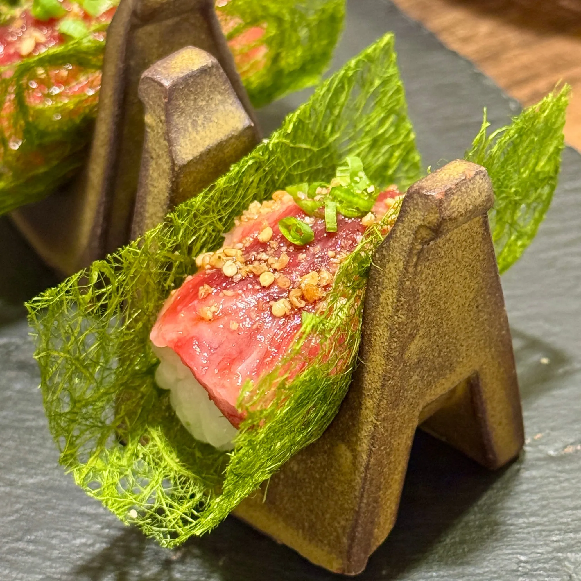 감태 육회 초밥